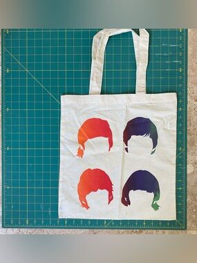 Beetles Tote Bag. Rainbow colors. Silk screened in California.